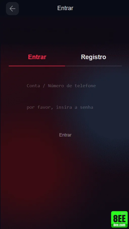 8ee - conectar em protegido página de login - Criar Conta Grátis